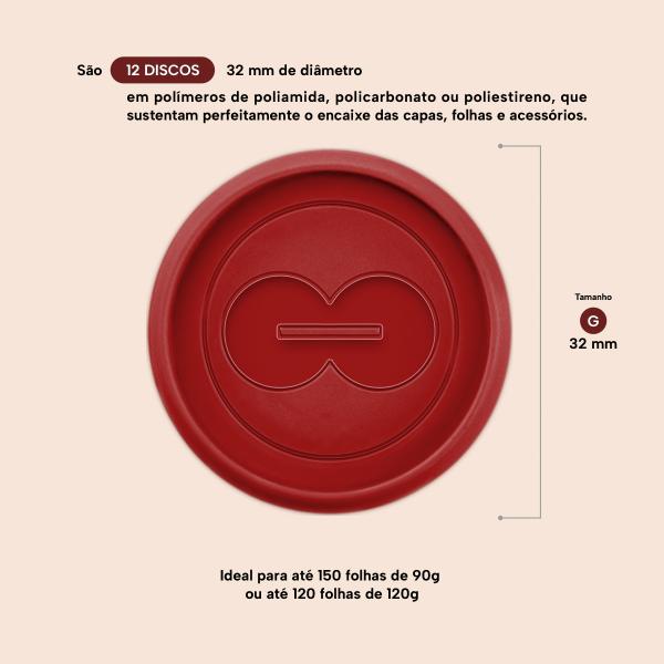 Disco 32 mm Vermelho - Caixa com 12 Unidades
