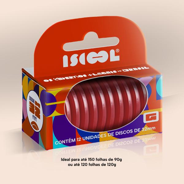 Disco 32 mm Vermelho - Caixa com 12 Unidades