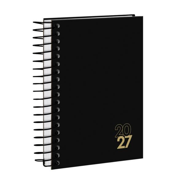 Agenda Mini Solid Colors Preto Ouro