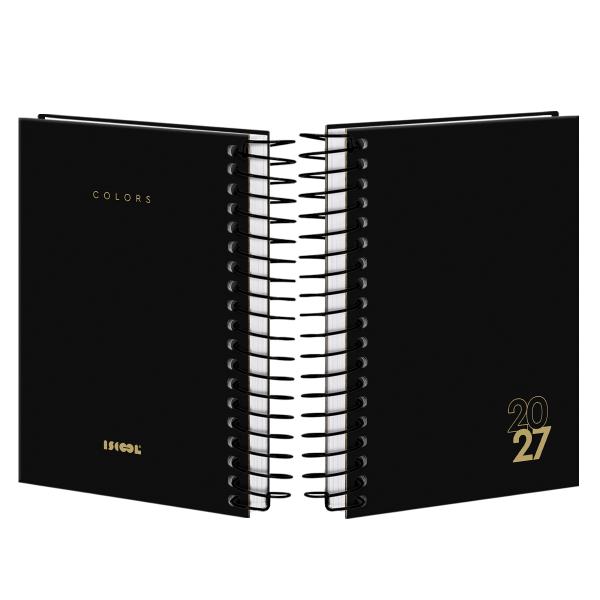 Agenda Mini Solid Colors Preto Ouro