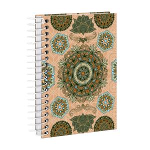 Agenda Mini Boho Mandala Verde e Nude