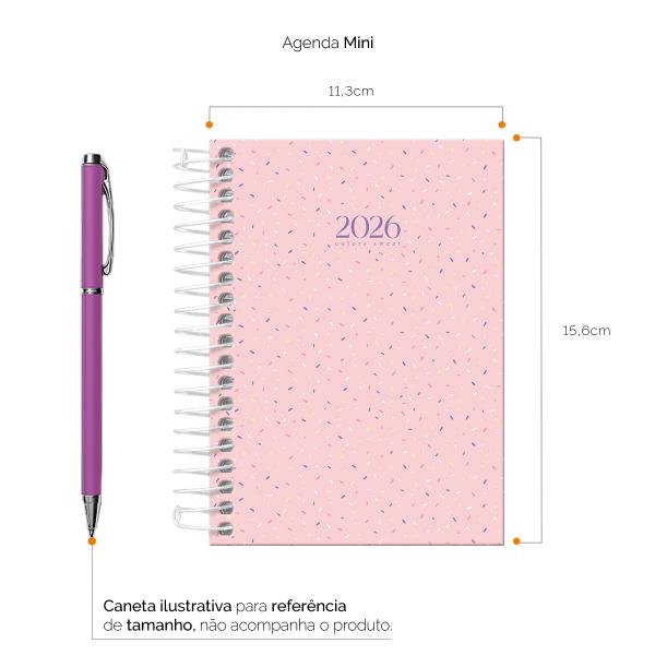 Agenda Mini Colors Sweet Confete Rosa