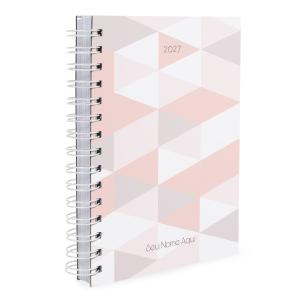 Agenda Personalizada Moderna Geométrica Rosa