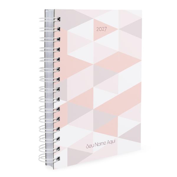 Agenda Personalizada Moderna Geométrica Rosa