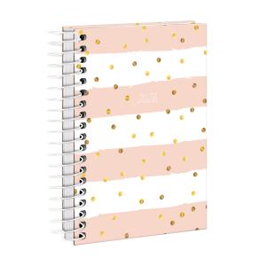 Agenda Mini Listras Bolinhas Douradas