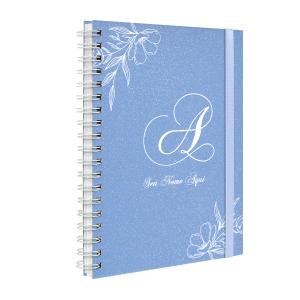 Agenda Planner Semanal Plus Personalizada Moderna Floral Glitter Azul Claro