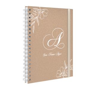 Agenda Planner Semanal Plus Personalizada Moderna Floral Glitter Nude