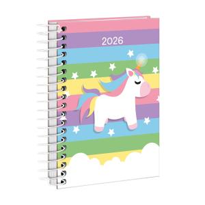 Agenda Mini Fantasy Unicórnio Colorido