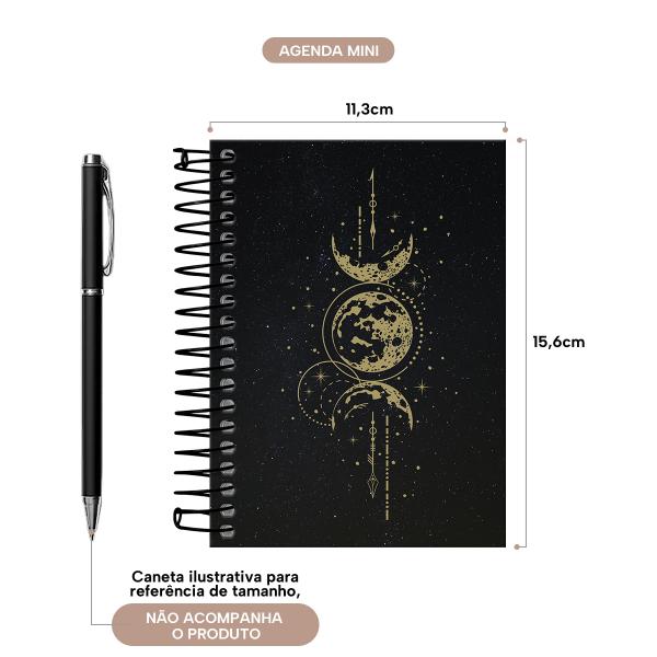 Agenda Mini Cosmos Lua Dourada