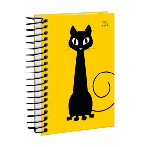 Agenda Mini Pets Amarela Gato Preto