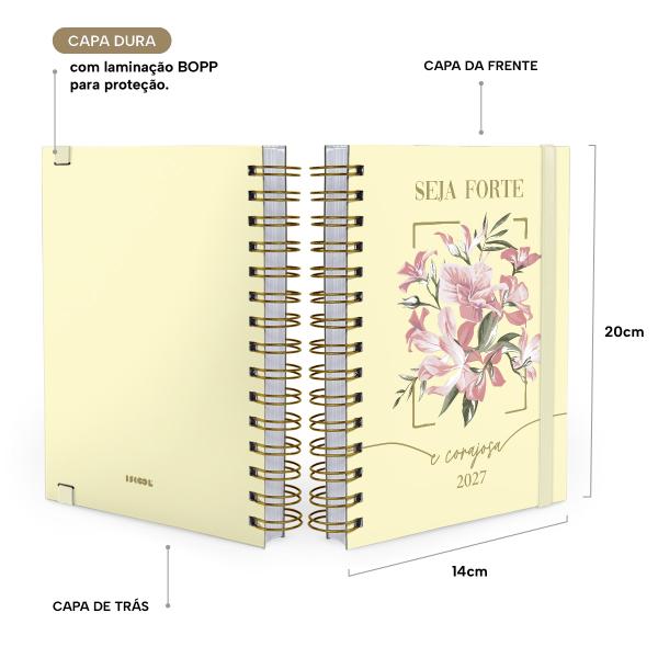 Agenda Planejamento 1 Dia Por Página Opulence Seja Forte e Corajosa Celestial Yellow 2027