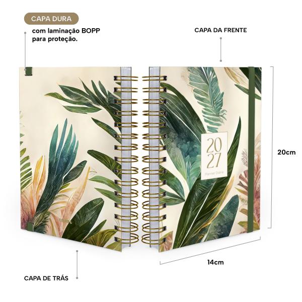 Agenda Planejamento 1 Dia Por Página Botanics Palm Leaves Musgo 2027