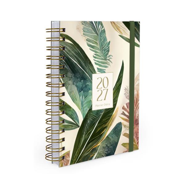 Agenda Planejamento 1 Dia Por Página Botanics Palm Leaves Musgo 2027