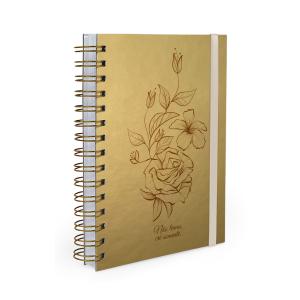 Agenda Planejamento 1 Dia Por Página Line Flower Dourado 2027