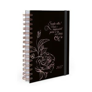 Agenda Planejamento 1 Dia Por Página Line Flower Sonhe Alto 2027