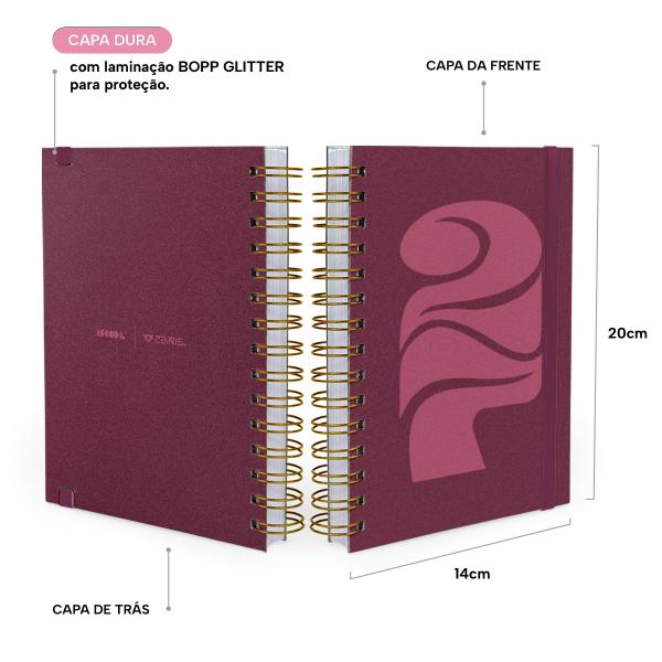 Agenda Planejamento 1 Dia Por Página Celebrar Glitter Marsala 2027