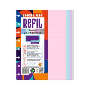 Refil Iscool Disc Pauta Branca Color Candy Mix 90g