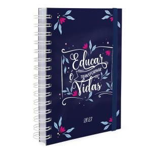 Agenda Plus Professores Lousa Azul Floral
