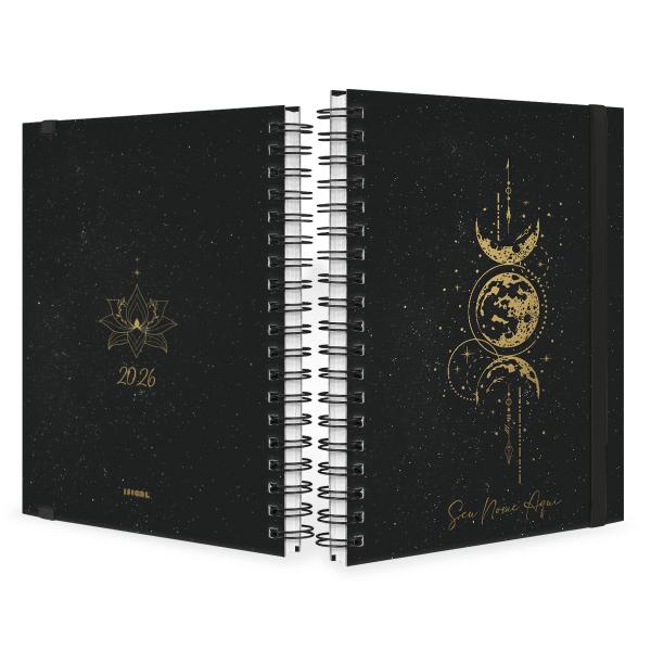 Agenda Planner Semanal Plus Personalizada Cosmos Lua Dourada
