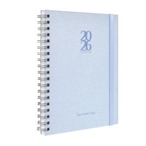 Agenda Planner Semanal Plus Personalizada Solid Glitter Cores Azul Celeste
