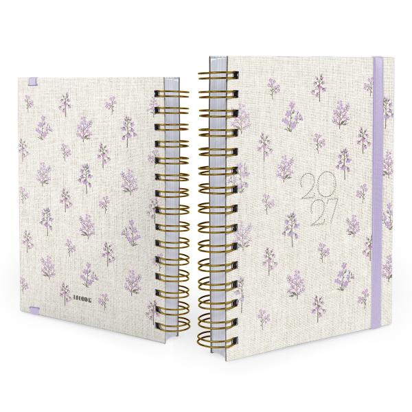 Agenda Plus Entrepontos Floral Lilás