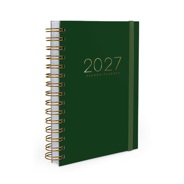 Agenda Planejamento 1 Dia Por Página Minimalista Verde Militar 2027