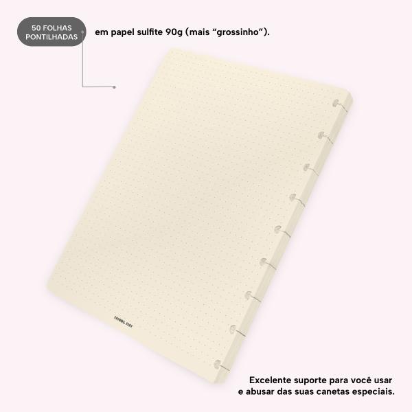 Refil Iscool Disc Off White Pontilhado 17x23 cm 90g 50 folhas