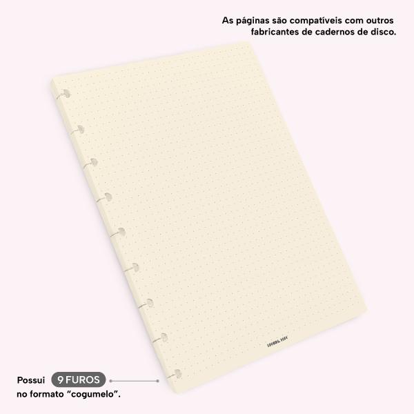 Refil Iscool Disc Off White Pontilhado 17x23 cm 90g 50 folhas