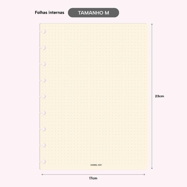 Refil Iscool Disc Off White Pontilhado 17x23 cm 90g 50 folhas