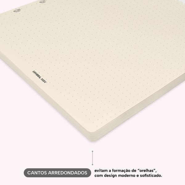 Refil Iscool Disc Off White Pontilhado 17x23 cm 90g 50 folhas
