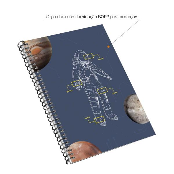 Caderno Colegial 1 Matéria Astronaut Neo Sketch Azul