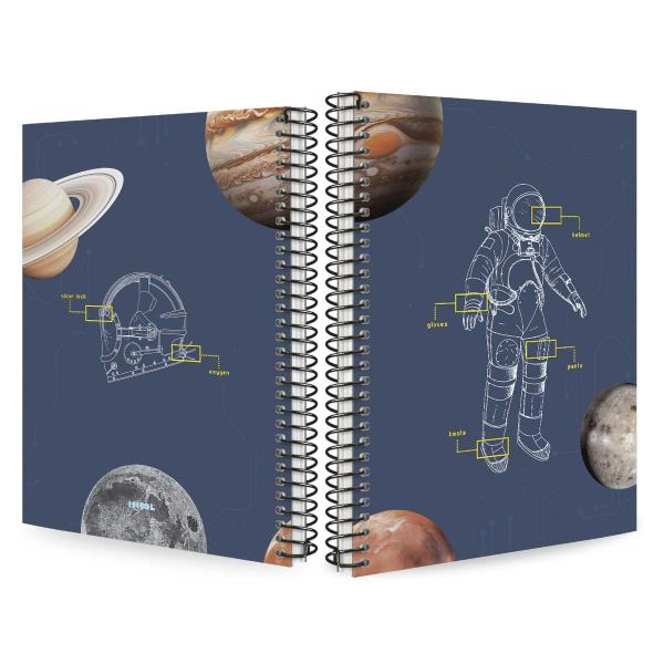 Caderno Colegial 1 Matéria Astronaut Neo Sketch Azul