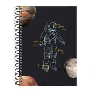 Caderno Colegial 20 Matérias Astronaut Neo Sketch Preto