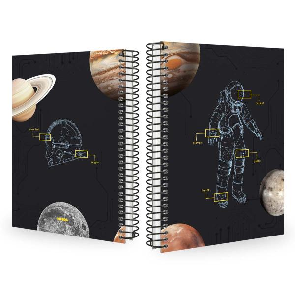 Caderno Colegial 20 Matérias Astronaut Neo Sketch Preto