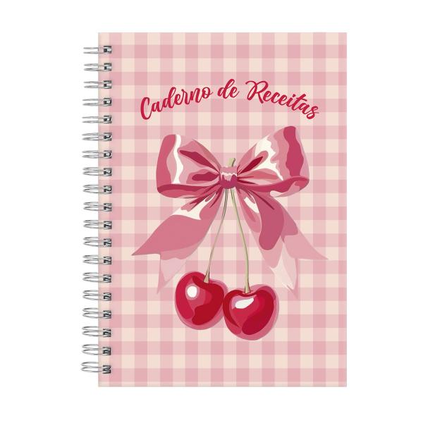 Caderno de Receitas Coquette Pop Cereja Xadrez