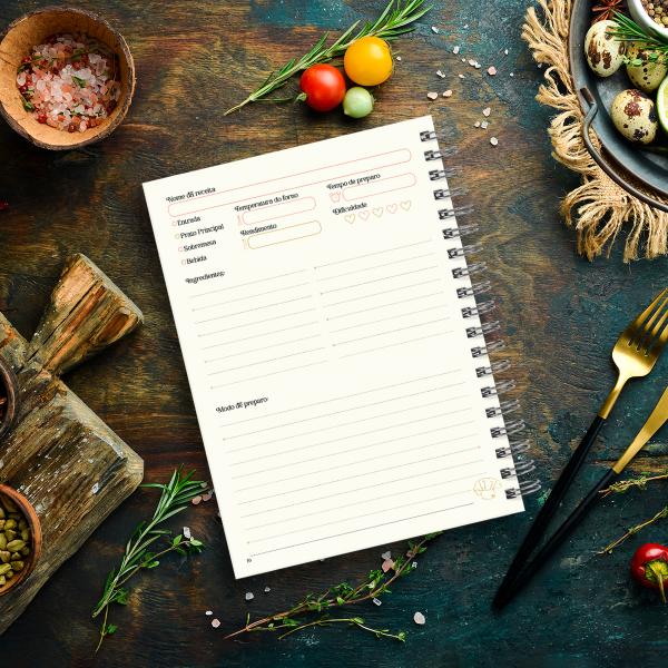 Caderno de Receitas Coquette Pop Cereja Xadrez