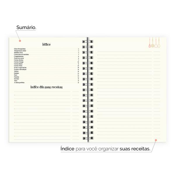 Caderno de Receitas Coquette Pop Cereja Xadrez