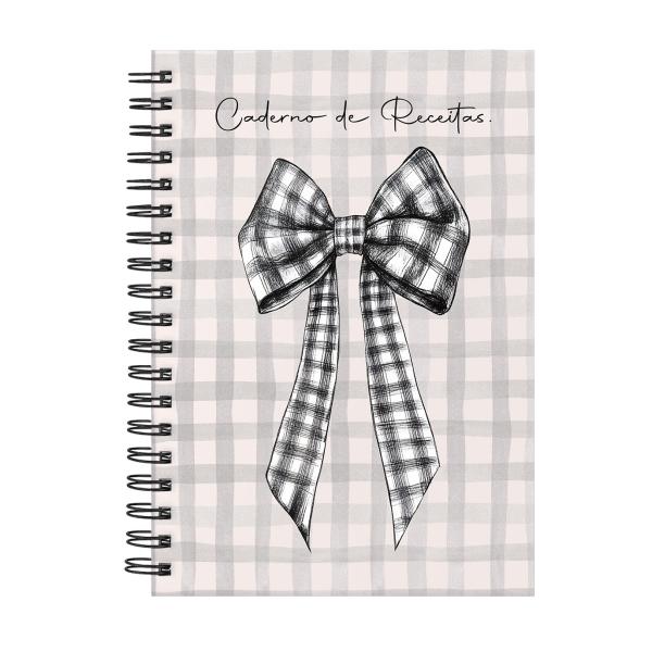 Caderno de Receitas Coquette Vintage Laço Xadrez