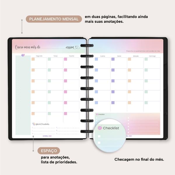 Planner De Disco Iscool Disc Permanente Solid Colors Preto Ouro