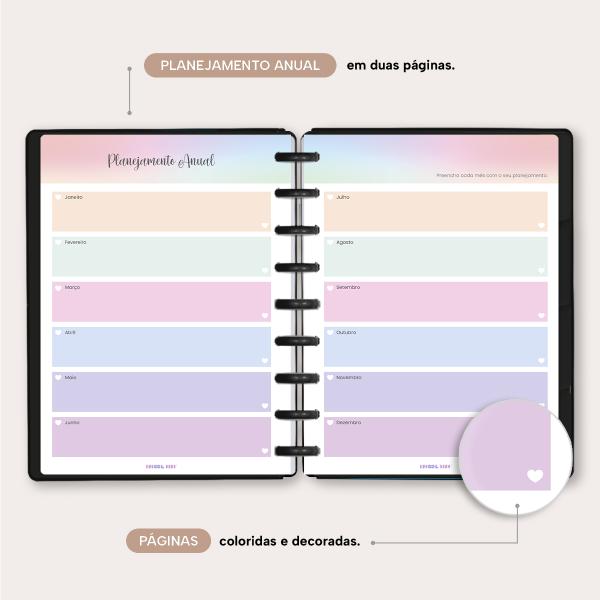 Planner De Disco Iscool Disc Permanente Solid Colors Preto Ouro