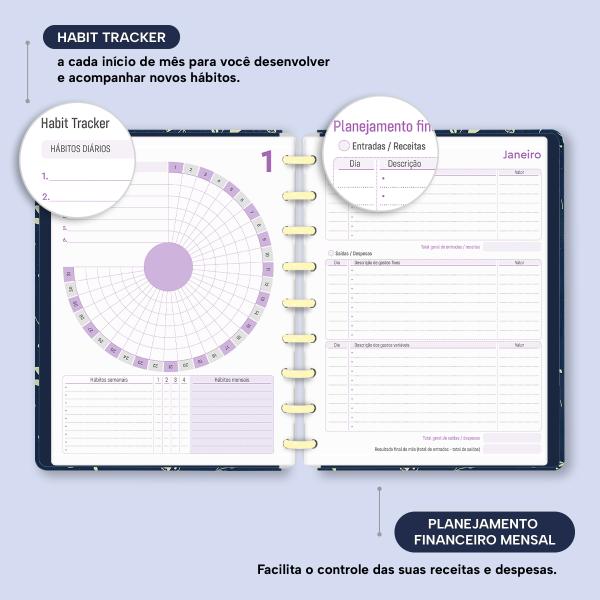 Iscool Disc Prime Planner Datado Glamour Color Florzinhas 2027