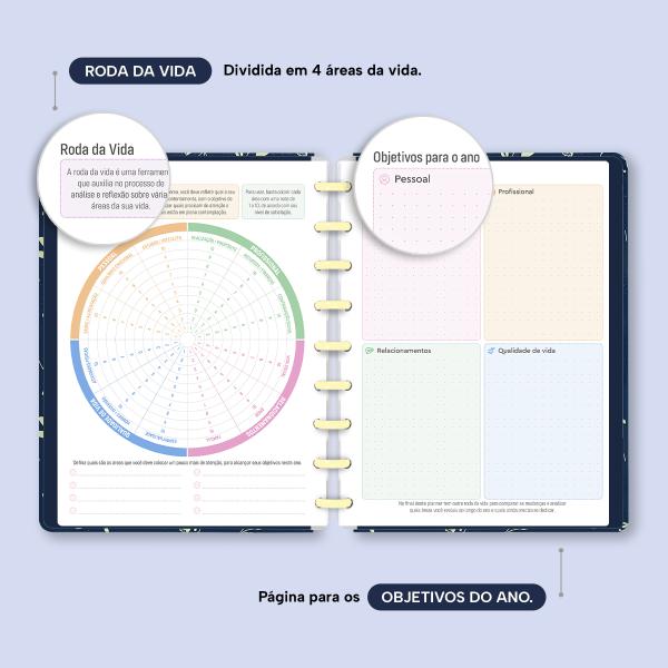 Iscool Disc Prime Planner Datado Glamour Color Florzinhas 2027