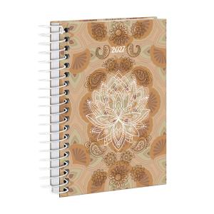 Agenda Mini Boho Flor de Lótus Nude 2027
