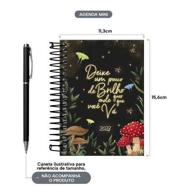 Agenda Mini Bosque Mágico Preto 2027