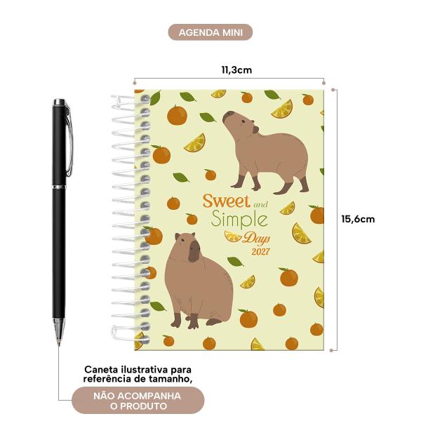Agenda Mini Capivibes Citrus Lemon Grass 2027