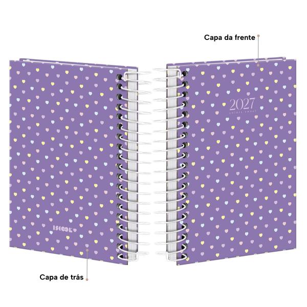 Agenda Mini Colors Sweet Corações Lilás 2027