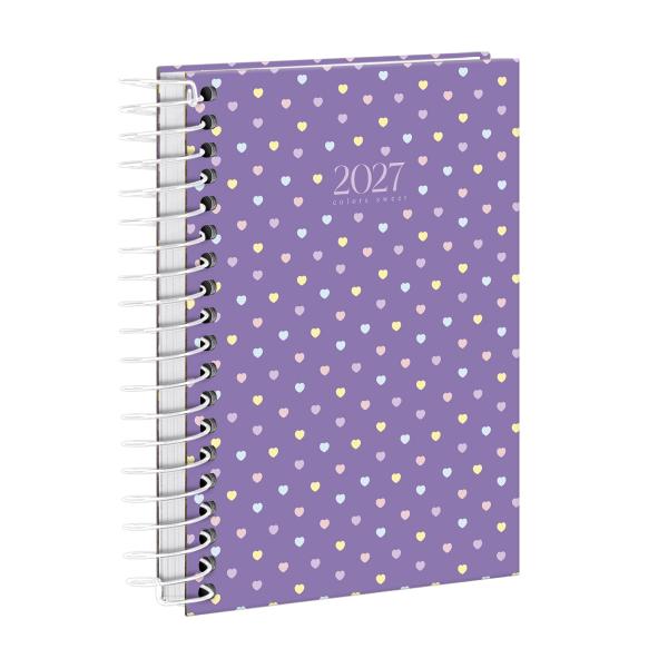 Agenda Mini Colors Sweet Corações Lilás 2027