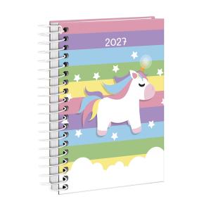 Agenda Mini Fantasy Unicórnio Colorido 2027