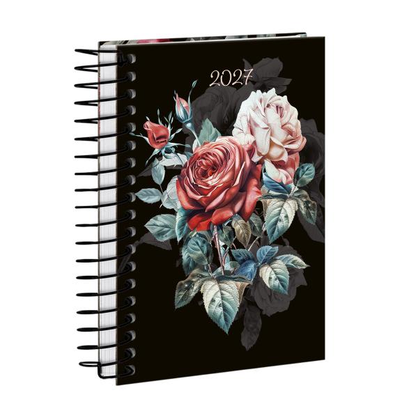 Agenda Mini Floriografia Rosa Preto 2027