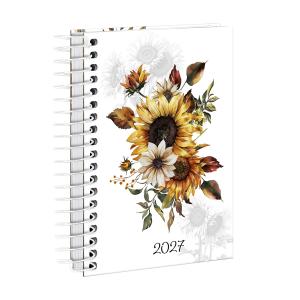 Agenda Mini Floriografia Girassóis Branco 2027
